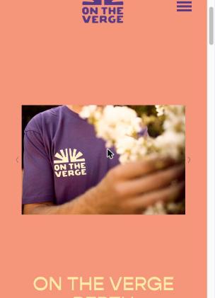 The top of the On The Verge Perth homepage on a phone